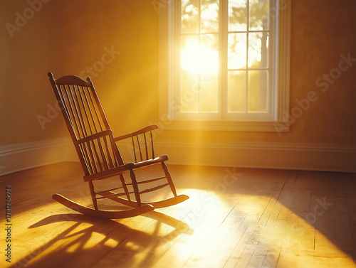 Glowing Light Around Rocking Chair Symbolizing Parents' Presence in Absence