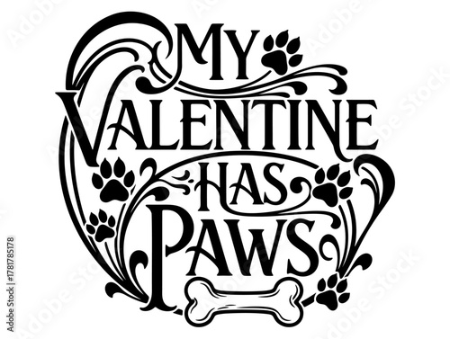 A charming graphic celebrating the special bond between pet owners and their cherished four-legged Valentines