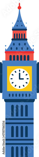 Iconic big ben london tower flat design vector illustration vector