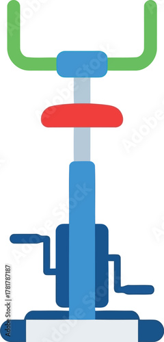Modern stationary exercise bike bright colorful design home gym equipment vector