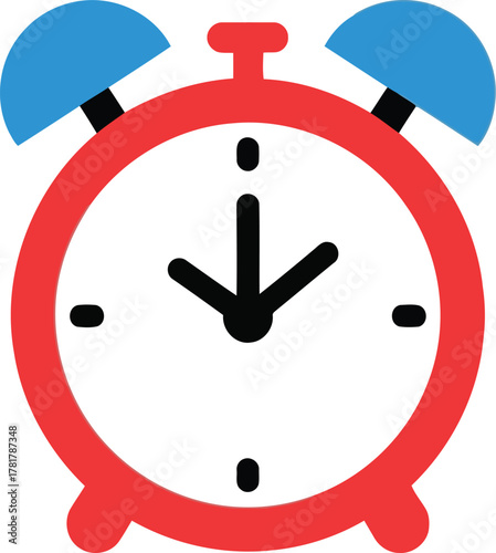 Retro alarm clock time reminder morning wake up vector