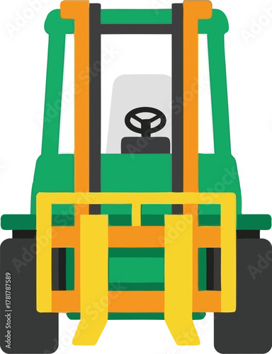 Industrial forklift machine transportation logistics vehicle vector