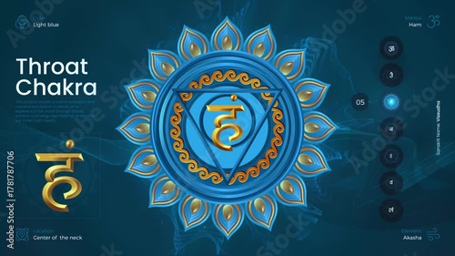 Throat Chakra Energy Movement - Blue Vishuddha Communication Meditation Loop