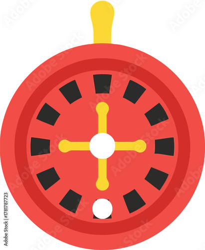 Red roulette wheel symbol casino game play luck chance vector