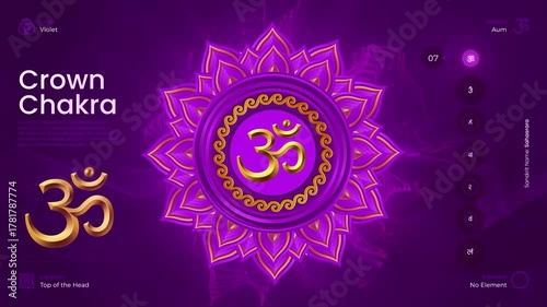 Crown Chakra Energy Flow - Violet Sahasrara Spiritual Awakening Meditation Video