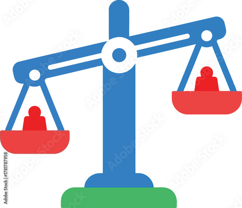 Unbalanced scale icon simple flat design vector