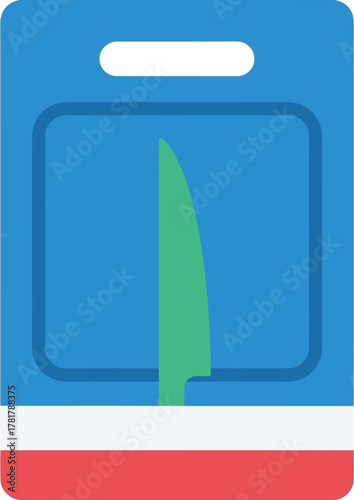 Kitchen knife in protective plastic packaging vector