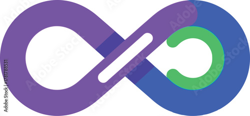 Modern infinity symbol loop abstract digital art design vector