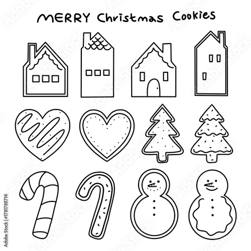 크리스마스 성탄 쿠키 라인드로잉 유치원 색칠공부(christmas cookies line drawing kindergarten coloring)