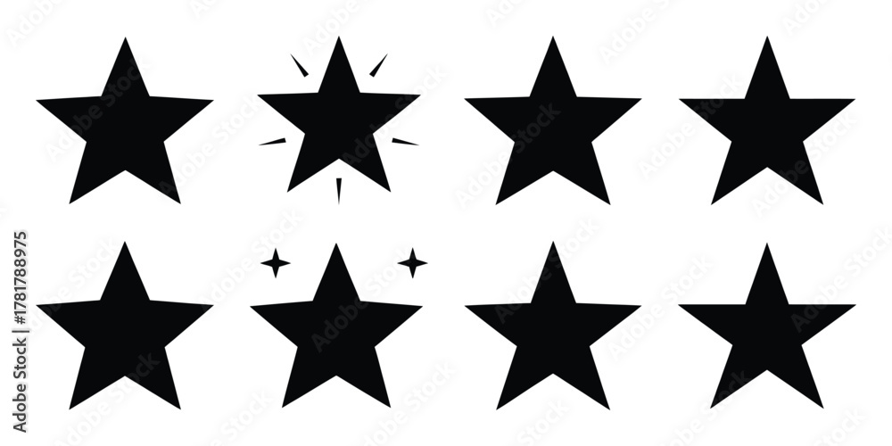 Obraz premium guiding star silhouette vector icon set