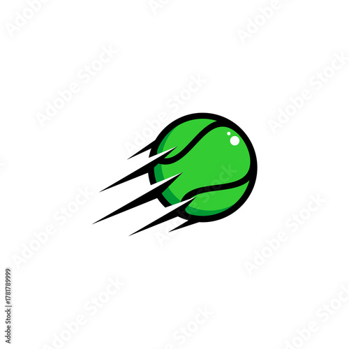 Speed tennis ball, fast ball flying