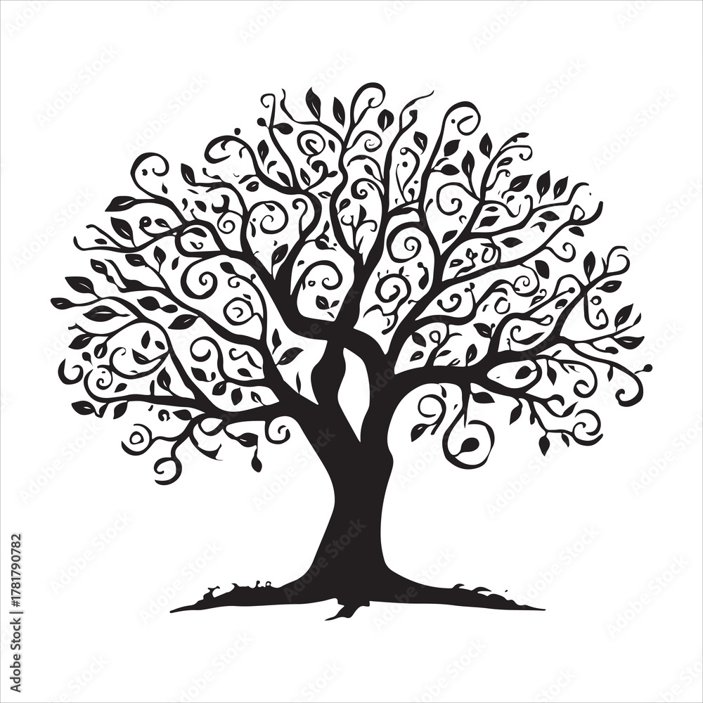 Obraz premium vector tree silhouette