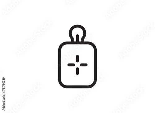 GPS Tracker Line Icon — Simple Bold Outline Navigation, Tracking, and Location Vector Symbol