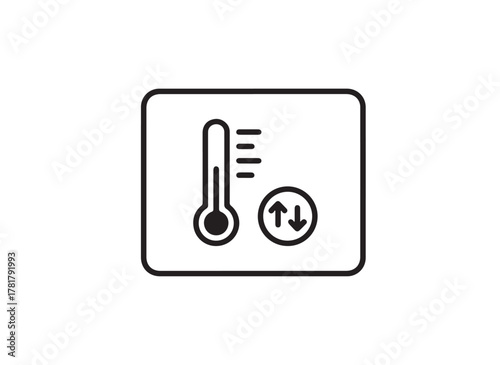 Temperature Controlled Box Line Icon — Simple Bold Outline Cold Storage, Logistics, and Delivery Vector Symbol