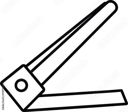 Paper cutter line art transparent background
