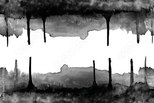 Black Ink Dripping Watercolor Texture Background
