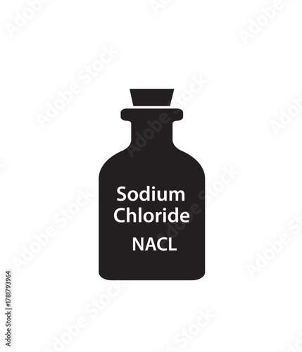 Laboratory glass with NaCL	