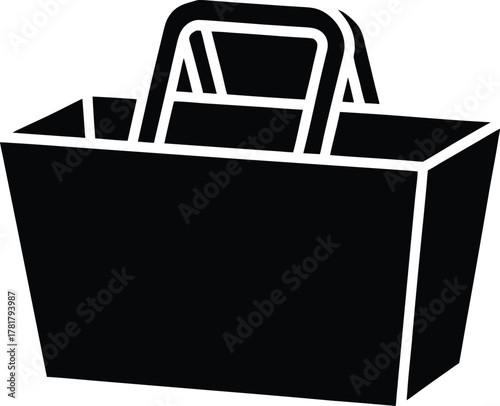 School supply caddy line art transparent background