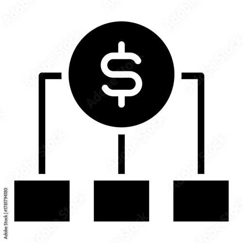 Money Allocation Glyph Icon