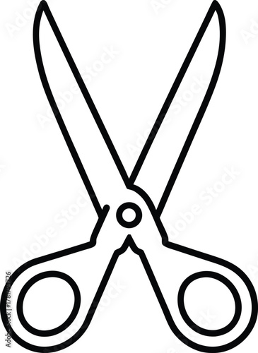 Scissors line art transparent background