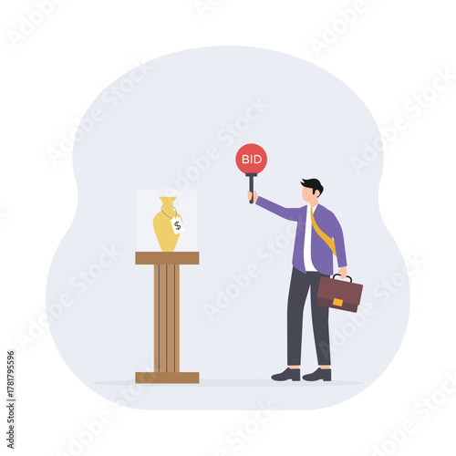 Bidding and sale event concept Illustration 