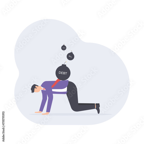 Financial pressure and money issue concept Illustration 