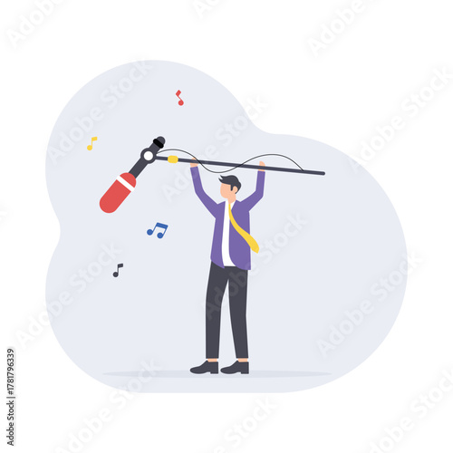 Modern sound equipment and listening gadget Illustration