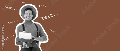 Young man with vintage type...