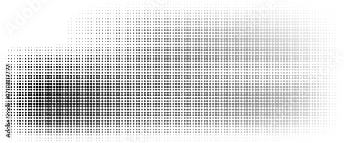 Dotted halftone gradient texture. Fading polka dot background. Repeated dots gradation pattern background. Black vanishing comic pop art overlay backdrop.