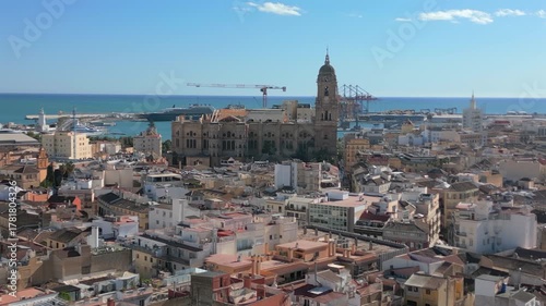Málaga cityscape with the Cathedral of the Incarnation, Spain.