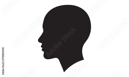 Black head profile silhouette with adobe illustrator icon