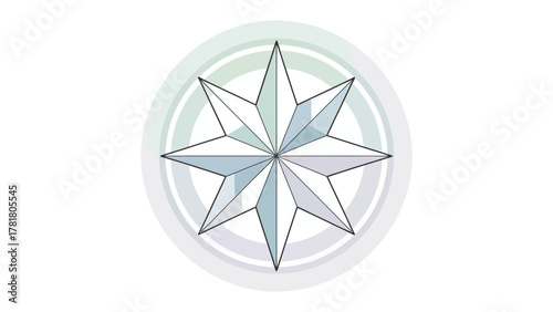 Navigational Star Compass: A meticulously crafted star compass, a symbol of direction and guidance, set against a subtle, layered background. This image symbolizes precision and clear direction.