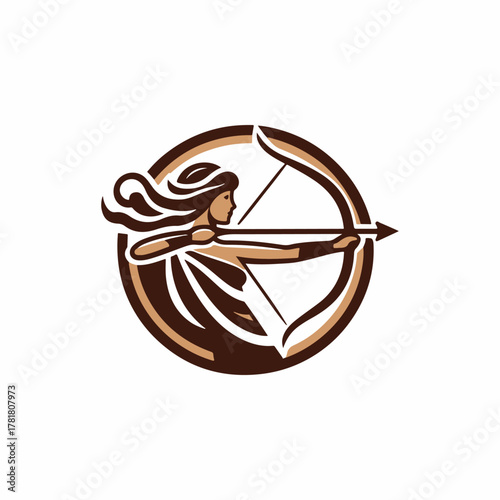Artemis Archer Olympian Goddess Logo