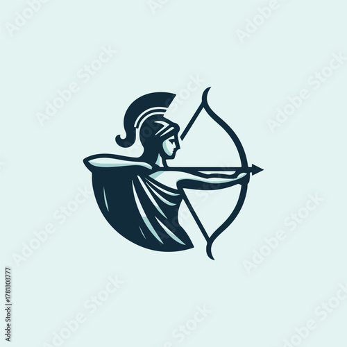 Artemis Archer Olympian Goddess Logo