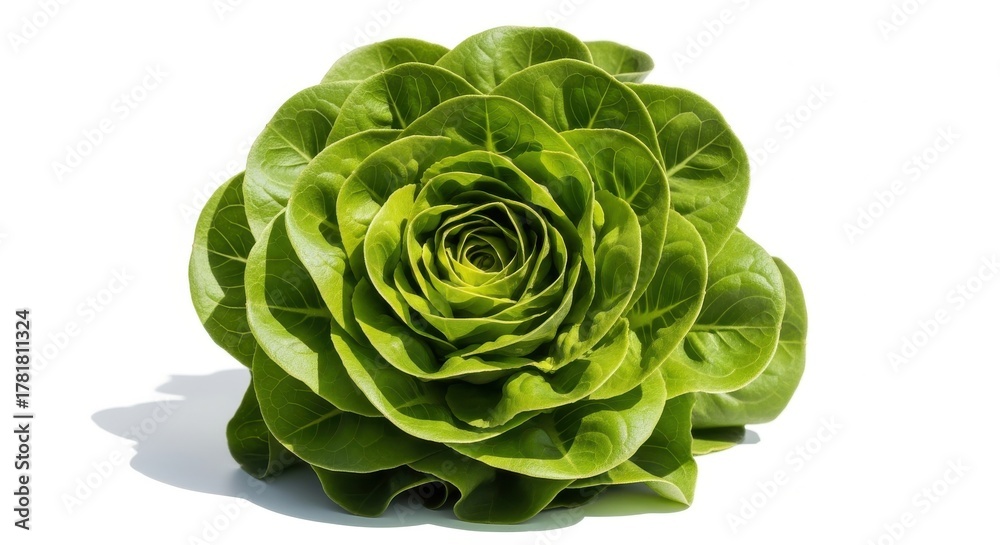 Fototapeta premium Fresh butterhead lettuce isolated on white background, a healthy ingredient