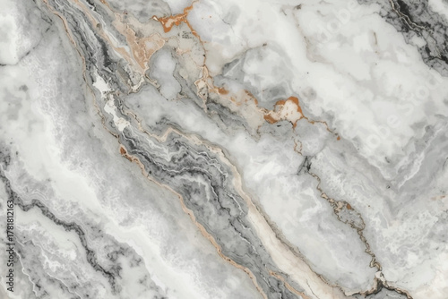 Luxury White Gray Marble Texture Background with Gold Veins for Interior Design and Wall Tiles.