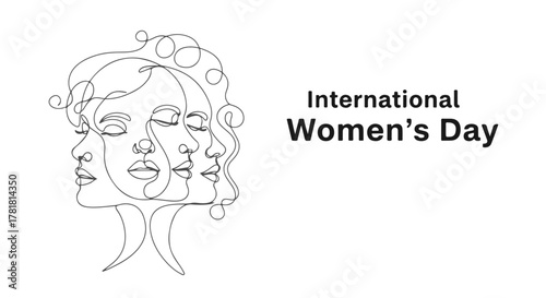 The Graceful Continuous One Line Single Continuous Drawing Of A Woman Celebrating International Women's Day