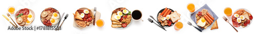 Set of tasty English breakf...