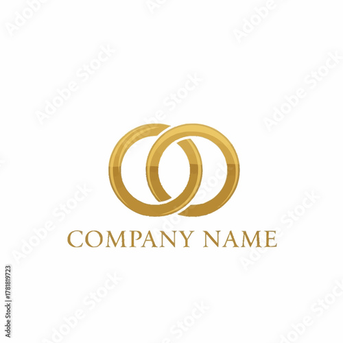 Elegant Golden Interlocking Rings Logo Design for Company Branding.