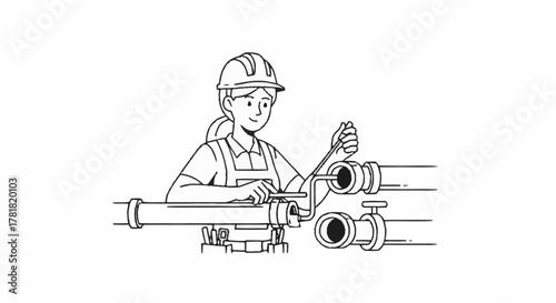 Expert plumber repairing pipes with focused attention, showcasing skilled craftsmanship and a commitment to quality service, perfect for home repair ads