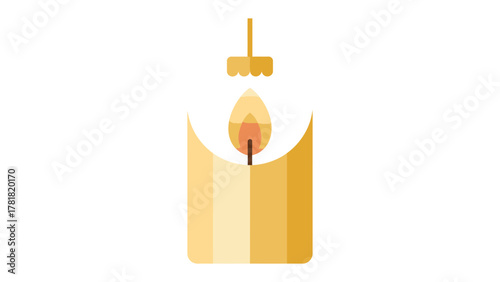 Burning Candle: A simple illustration of a lit candle, radiating warmth and serenity with its flickering flame.