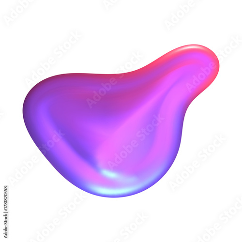 Abstract chrome 3D shape in metallic Y2K tones. Glossy reflection and liquid form enhance the sleek 3D chrome shape effect.