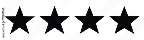 star minimal flat icon set, black color and white background