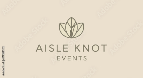 Elegant Aisle Knot Events Logo with Floral Design for Wedding Planning.