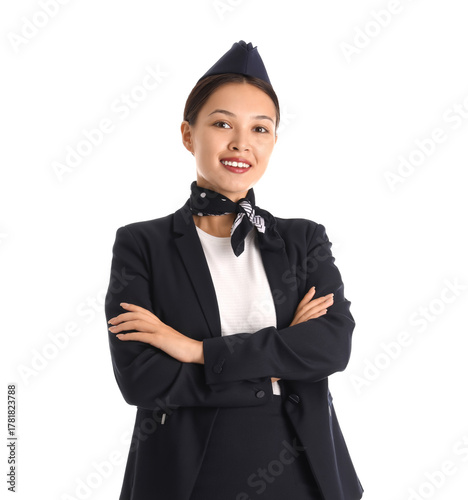 Beautiful Asian stewardess ...