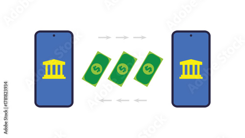 Online banking, digital wallet, wireless payment using smartphones, contactless money transactions