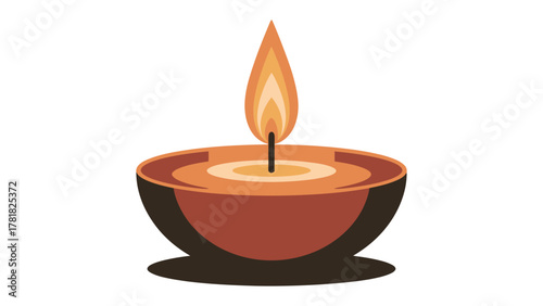 Illuminating Candle: A serene candle flickers with a warm, inviting glow, casting a gentle light within a beautifully designed vessel.