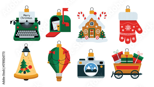 Festive Ornaments: A charming array of whimsical ornaments embodies the spirit of the holiday season, each a miniature masterpiece evoking warmth, joy, and the magic of celebration.