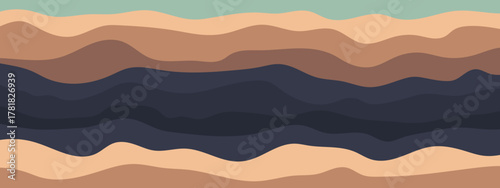 Geological subsurface. Layered of rock and organic strata. Underground oil and gas