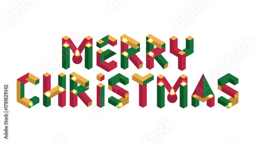 Festive Greetings: Merry Christmas illuminated, a vibrant holiday message embodying festive joy and celebratory spirit.